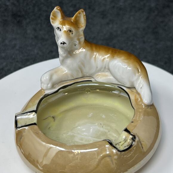 Vintage Lusterware Ceramic Dog Ashtray Snuffer Unique Collectible Made in JAPAN - Picture 9 of 9